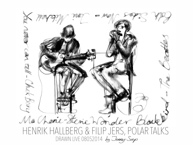 Filip Jers and Henrik Hallberg drawn live by Jenny Soep 080514 FINAL s